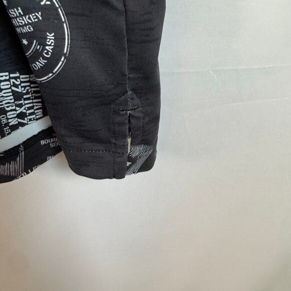 William Murray Men’s M Golf Polo Shirt Black Whiskey Print Stretch Performance - Picture 9 of 13